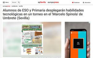 LOS MEDIOS DE COMUNICACIÓN EUROPA PRESS, LA VANGUARDIA Y ALJARAFE Y MÁS SE HACEN ECO DE NUESTRO PRIMER TORNEO MINECRAFT EDUCATION
